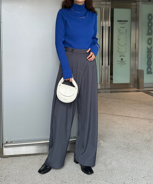 mline（エムライン）の「[mline]ロゴ刺繍タートルニット（ニット/セーター・レディース・ピンク/レッド/ブラック/ブルー/オフホワイト・FREE）」の20枚目の写真