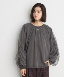 ◆チュールレイヤードプルオーバー【洗える】