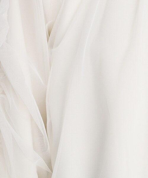 THE SHOP TK （ザ ショップ ティーケー ）の「◆チュールレイヤードプルオーバー【洗える】（Tシャツ/カットソー・レディース・ブラック/オフホワイト/チャコールグレー・12/13）」の7枚目の写真