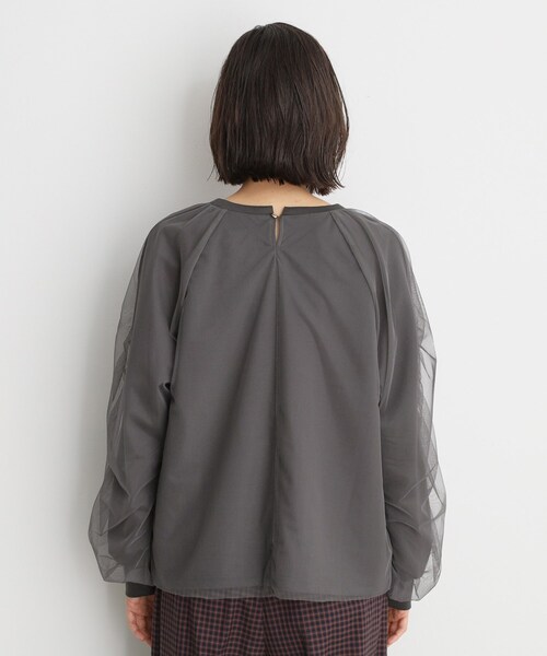 THE SHOP TK （ザ ショップ ティーケー ）の「◆チュールレイヤードプルオーバー【洗える】（Tシャツ/カットソー・レディース・ブラック/オフホワイト/チャコールグレー・12/13）」の18枚目の写真