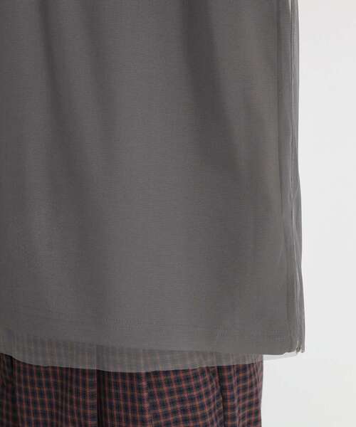 THE SHOP TK （ザ ショップ ティーケー ）の「◆チュールレイヤードプルオーバー【洗える】（Tシャツ/カットソー・レディース・ブラック/オフホワイト/チャコールグレー・12/13）」の22枚目の写真
