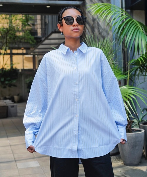 roial（ロイアル）の「LS SHIRT/ROIAL(ロイアル)パステルカラーワイドシルエットシャツ（シャツ/ブラウス・レディース・グリーン/サックスブルー/ライトピンク・SMALL/MEDIUM）」の7枚目の写真
