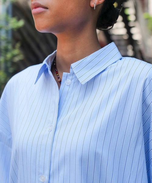 roial（ロイアル）の「LS SHIRT/ROIAL(ロイアル)パステルカラーワイドシルエットシャツ（シャツ/ブラウス・レディース・グリーン/サックスブルー/ライトピンク・SMALL/MEDIUM）」の11枚目の写真