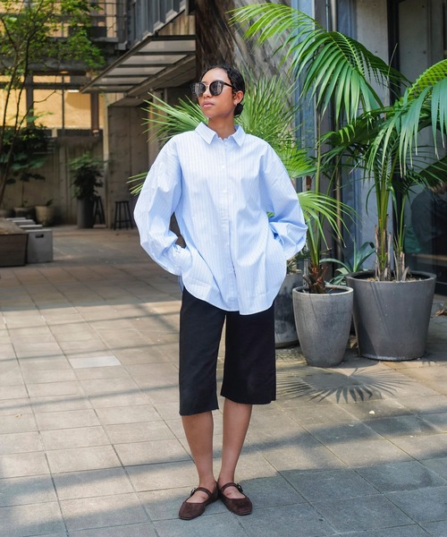 roial（ロイアル）の「LS SHIRT/ROIAL(ロイアル)パステルカラーワイドシルエットシャツ（シャツ/ブラウス・レディース・グリーン/サックスブルー/ライトピンク・SMALL/MEDIUM）」の4枚目の写真