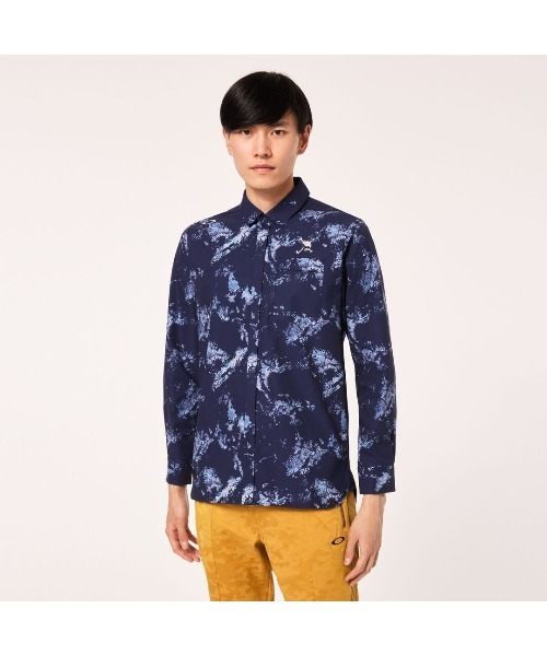 ✨【☆OAKLEY】3D LS シャツ…XL OAKLEY（オークリー）の「オークリー SKULL EARTH GRAPHIC 3D LS SHIRT