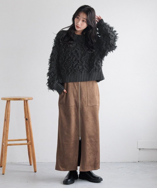 LOWRYS FARM（ローリーズファーム）の「フリンジ2WAYカーディガン 247911（カーディガン/ボレロ・レディース・ブラック/オレンジ/アイボリー/グレー・FREE）」の13枚目の写真