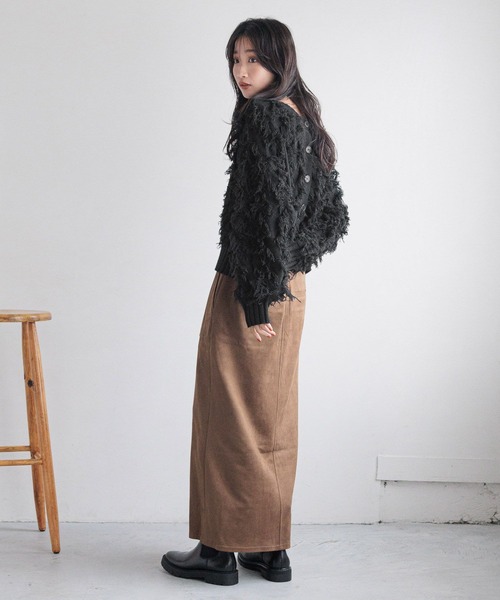 LOWRYS FARM（ローリーズファーム）の「フリンジ2WAYカーディガン 247911（カーディガン/ボレロ・レディース・ブラック/オレンジ/アイボリー/グレー・FREE）」の14枚目の写真