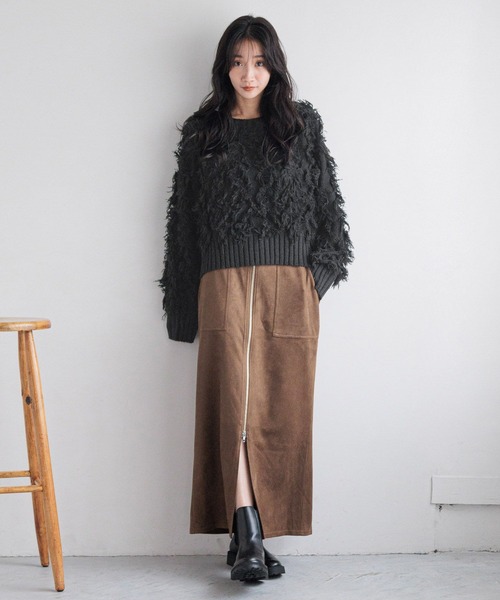 LOWRYS FARM - 新品 LOWRYS FARM フリンジ 2WAY カーディガン ブラック F 黒 LOWRYS FARM - 新品 LOWRYS FARM フリンジ 2WAY カーディガン