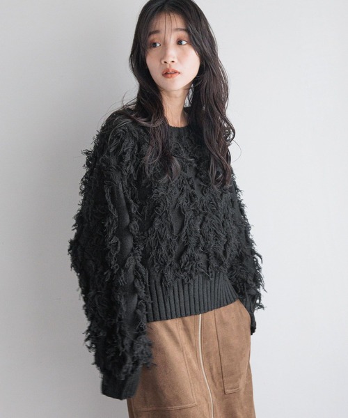 LOWRYS FARM - 新品 LOWRYS FARM フリンジ 2WAY カーディガン ブラック F 黒 LOWRYS FARM - 新品 LOWRYS FARM フリンジ 2WAY カーディガン
