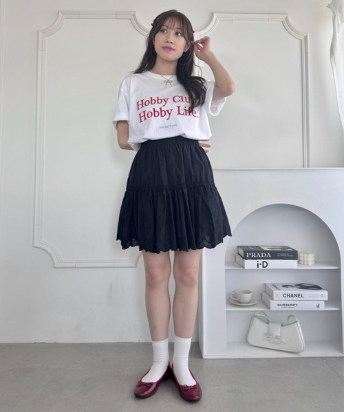 セール】リボン刺繍コットンレースミニスカート（スカート
