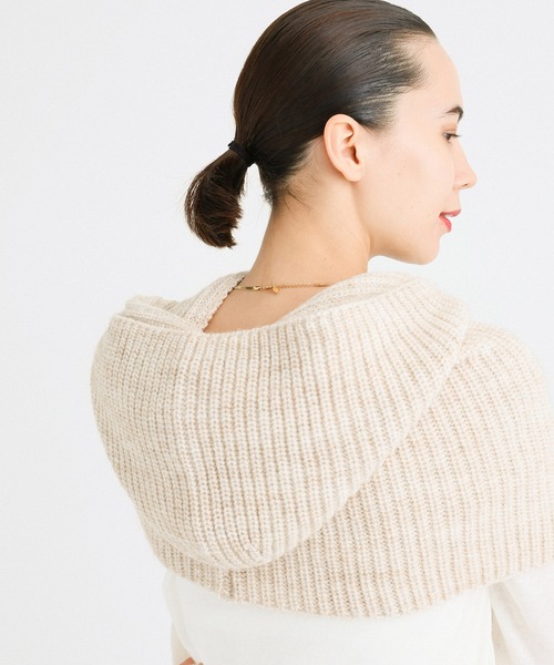 FRATELLI TALLI（フラテリタリ）の「【FRATELLI TALLI】フードウォーマー（マフラー・レディース・ライトグレー/オフホワイト・FREE）」の8枚目の写真