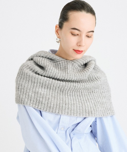 FRATELLI TALLI（フラテリタリ）の「【FRATELLI TALLI】フードウォーマー（マフラー・レディース・ライトグレー/オフホワイト・FREE）」の3枚目の写真