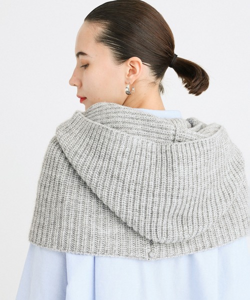 FRATELLI TALLI（フラテリタリ）の「【FRATELLI TALLI】フードウォーマー（マフラー・レディース・ライトグレー/オフホワイト・FREE）」の4枚目の写真