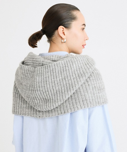 FRATELLI TALLI（フラテリタリ）の「【FRATELLI TALLI】フードウォーマー（マフラー・レディース・ライトグレー/オフホワイト・FREE）」の5枚目の写真