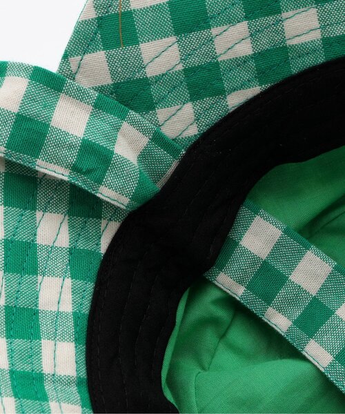 p.premier（ピードットプルミエ）の「２WAYリボン付きお花みたいなギンガムチェックハット（ハット・キッズ・グリーン/ブラック/レッド・50/52/54/56）」の8枚目の写真