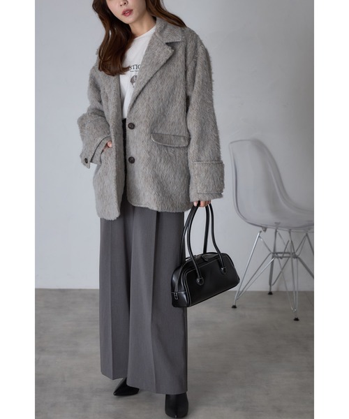 ZOZO限定】シャギービッグテーラードコート（チェスターコート