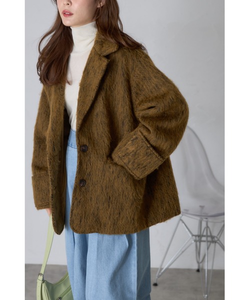 &. NOSTALGIA(アンドドットノスタルジア)の「【ZOZO限定】シャギービッグテーラードコート(チェスターコート・レディース・カーキブラウン/グレー・M)」の16枚目の写真