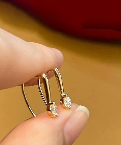 ALWAYS GOOD TIME(オルウェイズグッドタイム)の「ドロップピアス/ストーン/1粒/フープピアス(ピアス(両耳用)・レディース・ゴールド/ピンクゴールド/シルバー/ゴールド系その他/シルバー系その他・FREE)」の9枚目の写真
