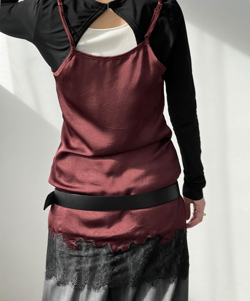 chuclla（チュクラ）の「ランジェリー デザインキャミワンピース chw25s017（ワンピース・レディース・ブラック/バーガンディー/ホワイト・FREE）」の15枚目の写真