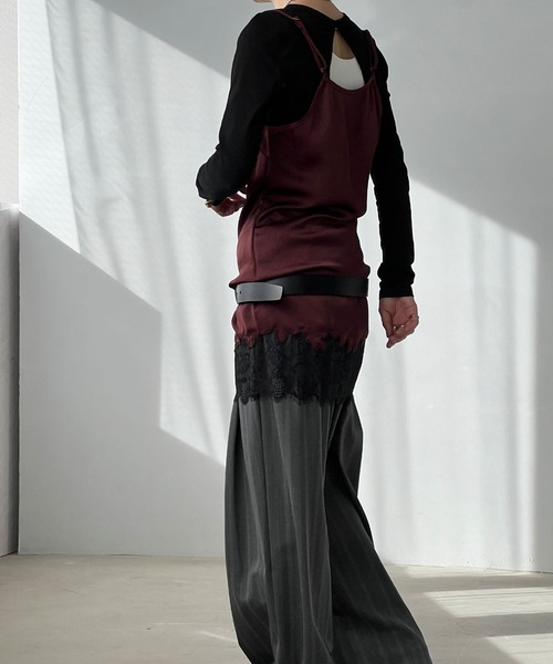 chuclla（チュクラ）の「ランジェリー デザインキャミワンピース chw25s017（ワンピース・レディース・ブラック/バーガンディー/ホワイト・FREE）」の18枚目の写真