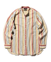 BEAMS PLUS | バンドカラー クラシックフィット マルチ ストライプ ガーゼ シャツ(シャツ/ブラウス)