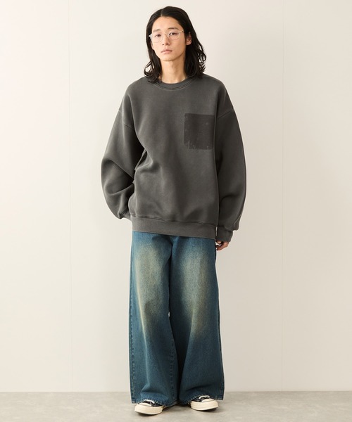 JUNRED（ジュンレッド）の「エアリーピグメントクルーネックプルオーバー（Tシャツ/カットソー・メンズ・チャコールグレー/ブルー系その他4・S/M/L）」の15枚目の写真