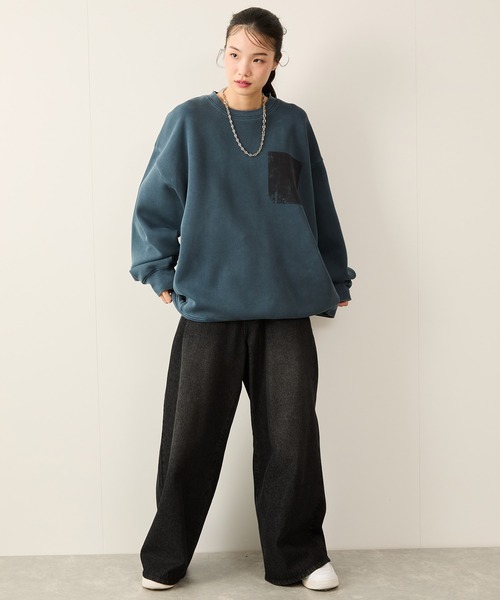 JUNRED（ジュンレッド）の「エアリーピグメントクルーネックプルオーバー（Tシャツ/カットソー・メンズ・チャコールグレー/ブルー系その他4・S/M/L）」の4枚目の写真