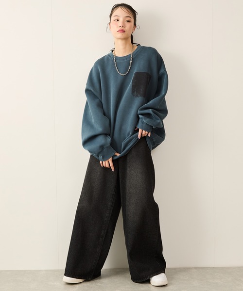 JUNRED（ジュンレッド）の「エアリーピグメントクルーネックプルオーバー（Tシャツ/カットソー・メンズ・チャコールグレー/ブルー系その他4・S/M/L）」の5枚目の写真