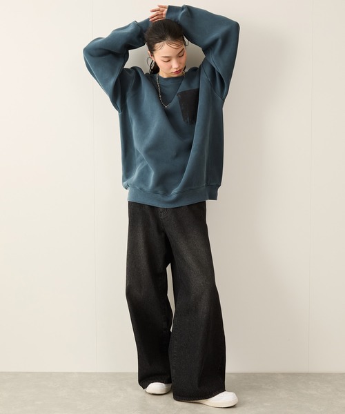 JUNRED（ジュンレッド）の「エアリーピグメントクルーネックプルオーバー（Tシャツ/カットソー・メンズ・チャコールグレー/ブルー系その他4・S/M/L）」の7枚目の写真