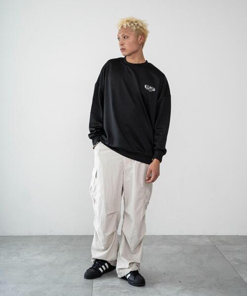 WEGO（ウィゴー）の「WEGO/アウトラインロゴプルオーバー（スウェット・メンズ・ブラック/ホワイト・LARGE）」の3枚目の写真