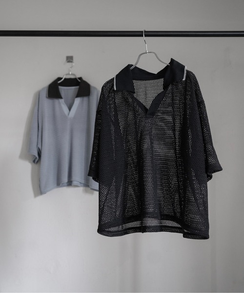 Utusiyo(ウツシヨ)の「polo shirt 涼襟(シャツ/ブラウス・メンズ・ブラック/ライトブルー・FREE)」の8枚目の写真