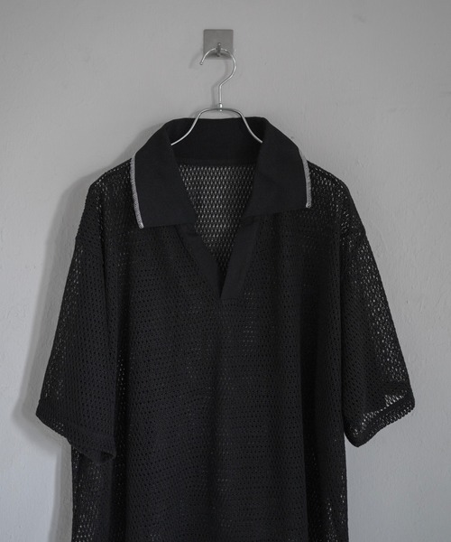 Utusiyo(ウツシヨ)の「polo shirt 涼襟(シャツ/ブラウス・メンズ・ブラック/ライトブルー・FREE)」の4枚目の写真