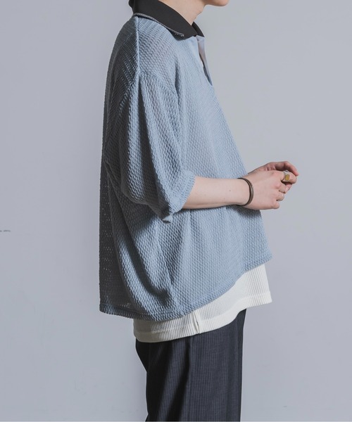 Utusiyo(ウツシヨ)の「polo shirt 涼襟(シャツ/ブラウス・メンズ・ブラック/ライトブルー・FREE)」の12枚目の写真