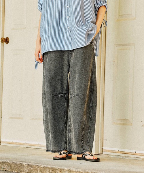 niko and...（ニコアンド）の「セルフカットバレルパンツ（その他パンツ・レディース・クリーム/ライトグレー/インディゴブルー/ネイビー/オフホワイト/チャコール・LARGE/MEDIUM）」の4枚目の写真