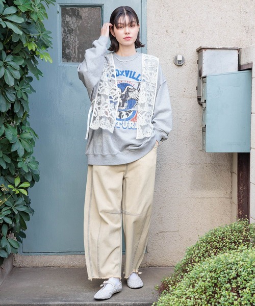 niko and...（ニコアンド）の「セルフカットバレルパンツ（その他パンツ・レディース・クリーム/ライトグレー/インディゴブルー/ネイビー/オフホワイト/チャコール・LARGE/MEDIUM）」の8枚目の写真