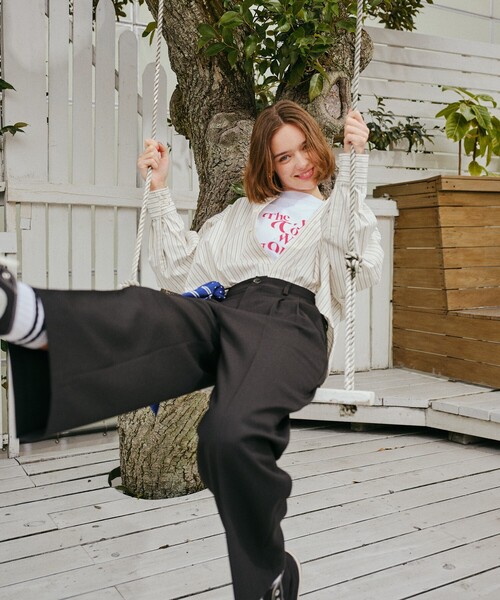 FREAK'S STORE（フリークスストア）の「接触冷感/UV リネンタッチ タック イージーパンツ/リネンタッチ センタープレスパンツ<セットアップ対応＞（スラックス・レディース・オフホワイト/グレー/ブラック/ベージュ/その他・MEDIUM/SMALL）」の20枚目の写真