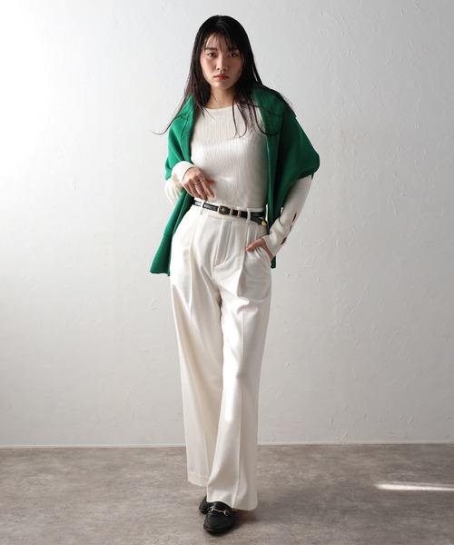 ENC（エンク）の「holed sleeve boat neck knit / ホールドスリーブボートネックニット（ニット/セーター・レディース・アイボリー/ブラック/ブラウン系その他/グレー・FREE）」の8枚目の写真