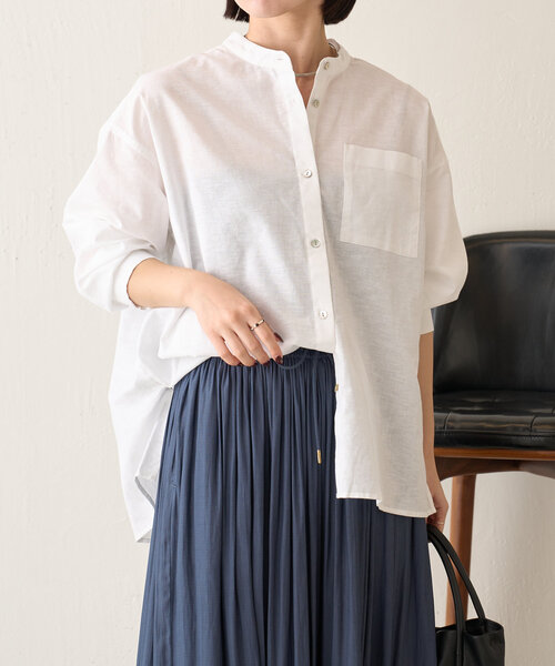 Jena espace merveilleux(ジェナ エスパスメルヴェイユ)の「【ハンサムシャツ】袖ボリュームリネンシャツ(シャツ/ブラウス・レディース・オフホワイト/レッド/ネイビー・FREE)」の8枚目の写真