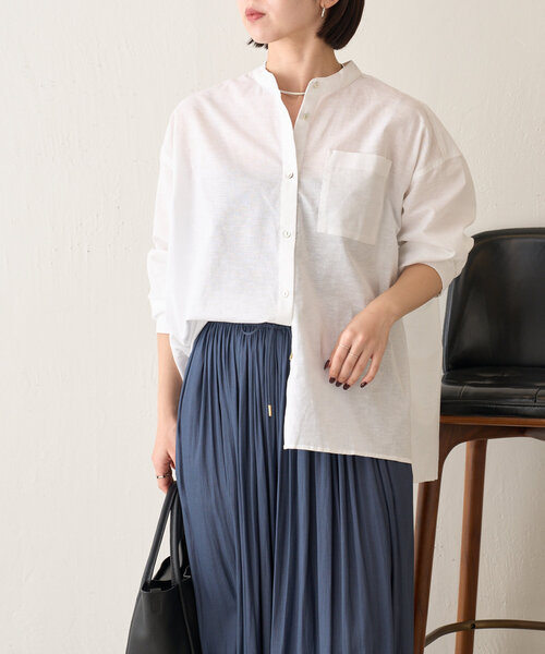 Jena espace merveilleux(ジェナ エスパスメルヴェイユ)の「【ハンサムシャツ】袖ボリュームリネンシャツ(シャツ/ブラウス・レディース・オフホワイト/レッド/ネイビー・FREE)」の9枚目の写真