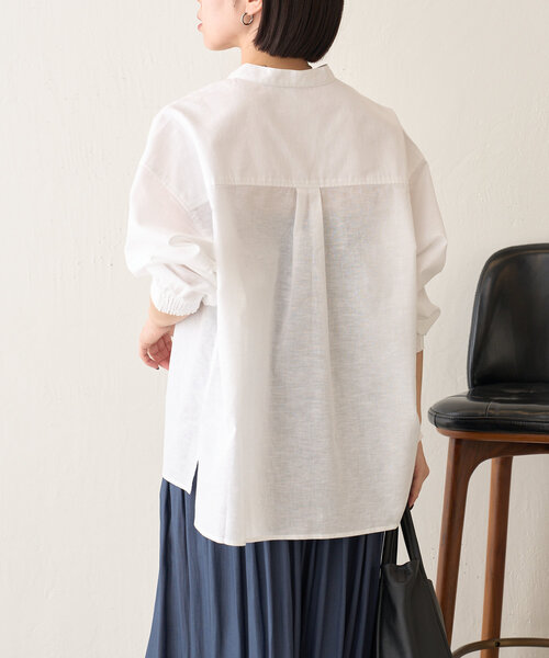 Jena espace merveilleux(ジェナ エスパスメルヴェイユ)の「【ハンサムシャツ】袖ボリュームリネンシャツ(シャツ/ブラウス・レディース・オフホワイト/レッド/ネイビー・FREE)」の10枚目の写真