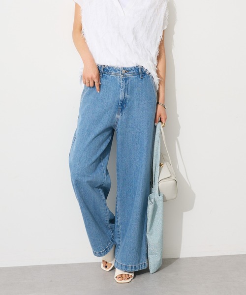 CRAFT STANDARD BOUTIQUE（クラフトスタンダードブティック）の「2wayサロペットデニムパンツ（デニムパンツ・レディース・ライトインディゴブルー/ダークインディゴブルー/ホワイト・S/M/L/XL）」の3枚目の写真