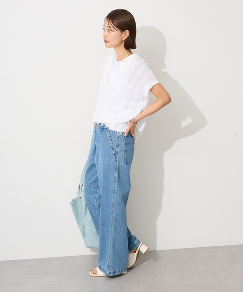 CRAFT STANDARD BOUTIQUE（クラフトスタンダードブティック）の「2wayサロペットデニムパンツ（デニムパンツ・レディース・ライトインディゴブルー/ダークインディゴブルー/ホワイト・S/M/L/XL）」の7枚目の写真