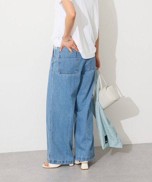 CRAFT STANDARD BOUTIQUE（クラフトスタンダードブティック）の「2wayサロペットデニムパンツ（デニムパンツ・レディース・ライトインディゴブルー/ダークインディゴブルー/ホワイト・S/M/L/XL）」の4枚目の写真