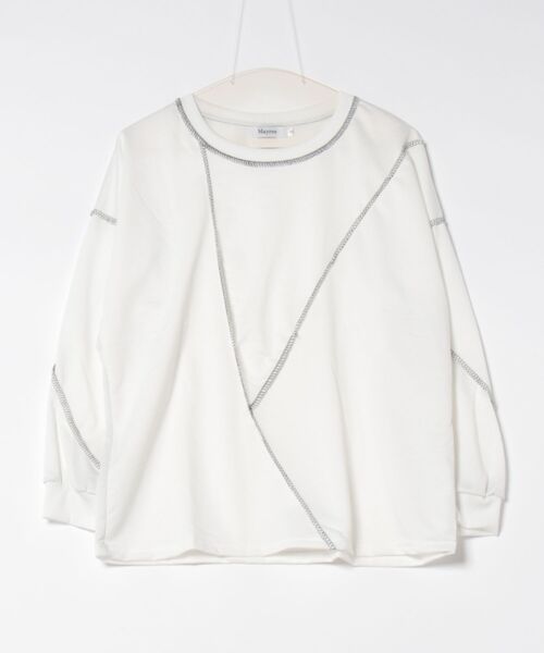Mayree(メイリー)の「【Mayree】メロー ドッキング デザイン 長袖 カットソー(Tシャツ/カットソー・レディース・ホワイト/ブラック・MEDIUM/LARGE/X-LARGE)」の8枚目の写真