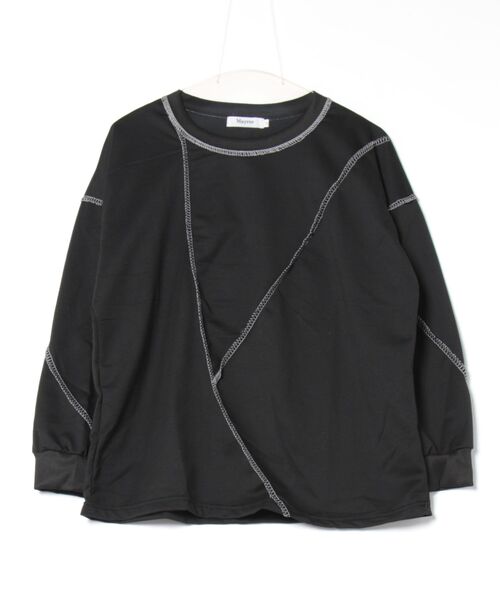 Mayree(メイリー)の「【Mayree】メロー ドッキング デザイン 長袖 カットソー(Tシャツ/カットソー・レディース・ホワイト/ブラック・MEDIUM/LARGE/X-LARGE)」の7枚目の写真