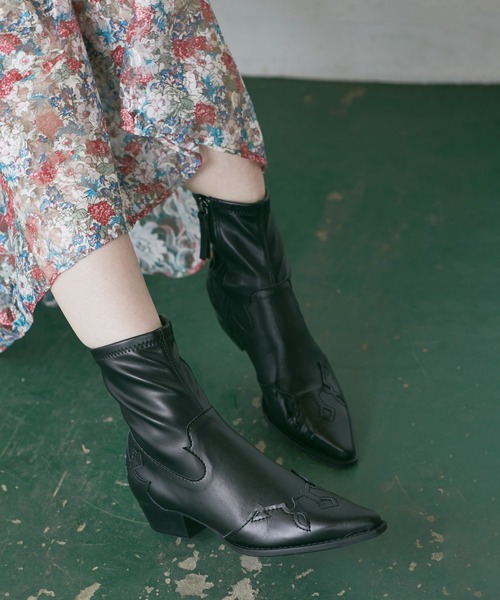 ROSE BUD(ローズバッド)の「(piu comoda)ウエスタンブーツ(ブーツ・レディース・ブラック・37/36)」の1枚目の写真