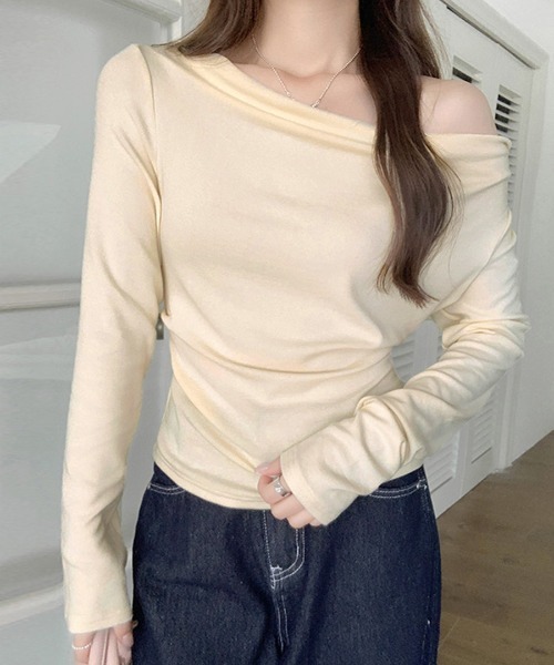 REMUR(レミュール)の「オフショルトップス(Tシャツ/カットソー・レディース・ブラック/ベージュ/グレー・M)」の20枚目の写真
