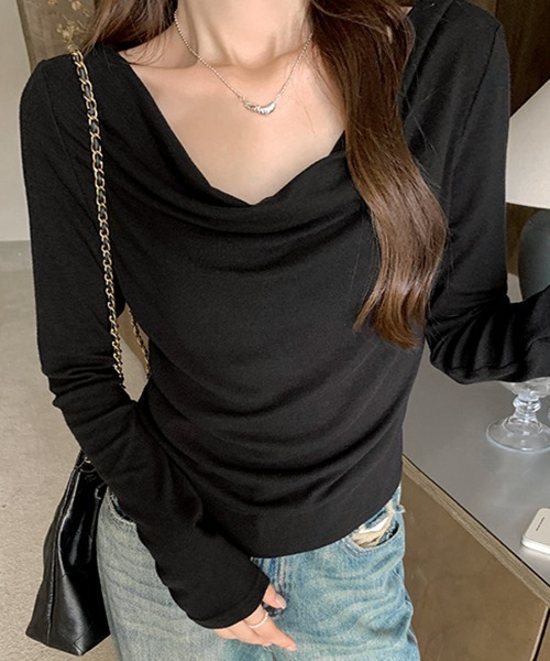 REMUR(レミュール)の「オフショルトップス(Tシャツ/カットソー・レディース・ブラック/ベージュ/グレー・M)」の6枚目の写真