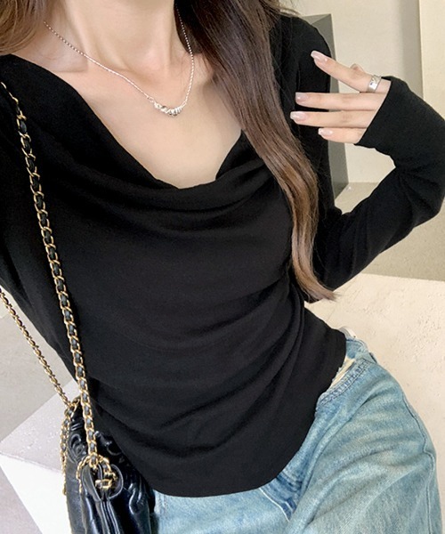 REMUR(レミュール)の「オフショルトップス(Tシャツ/カットソー・レディース・ブラック/ベージュ/グレー・M)」の8枚目の写真