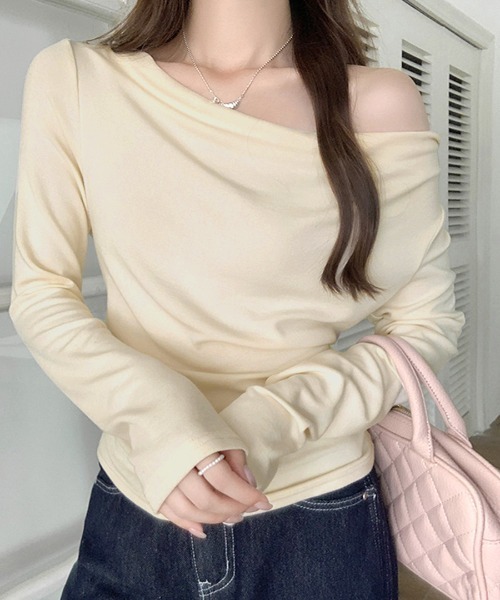 REMUR(レミュール)の「オフショルトップス(Tシャツ/カットソー・レディース・ブラック/ベージュ/グレー・M)」の19枚目の写真